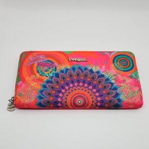 Desigual Multicolor Mandala Zip Wallet (New)